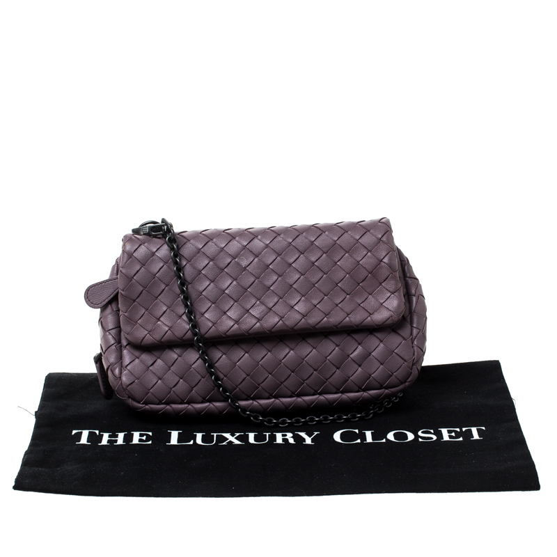 Bottega Veneta Light Purple Intrecciato Small Chain Crossbody Bag
