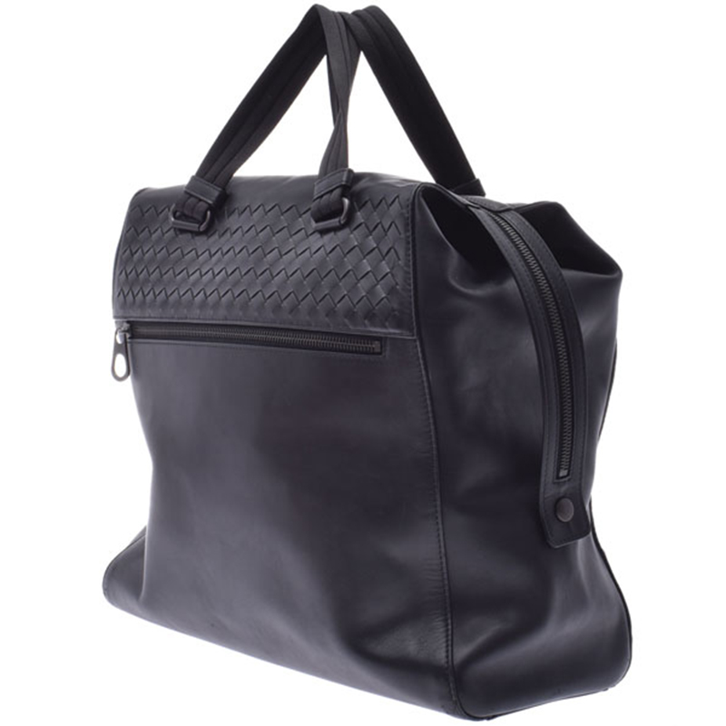 

Bottega Veneta Black Intrecciato Leather Top Handle Bag