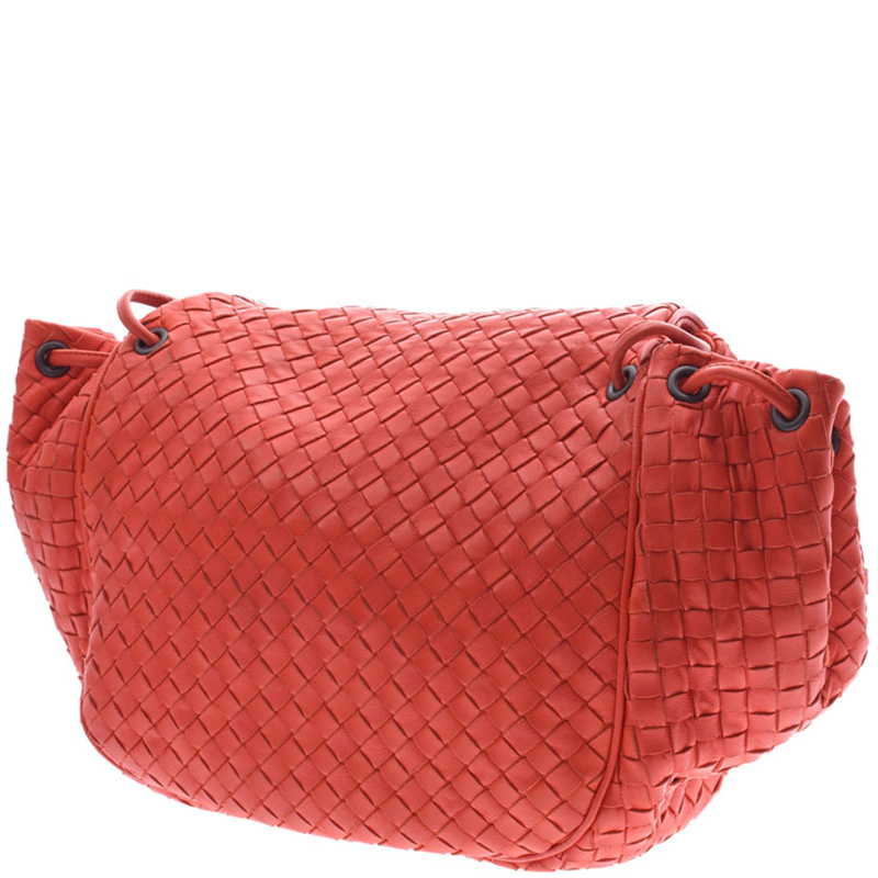 

Bottega Veneta Red Intrecciato Leather Shoulder Bag