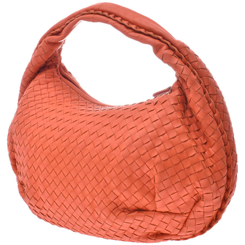 

Bottega Veneta Orange Intrecciato Leather Large Veneta Hobo