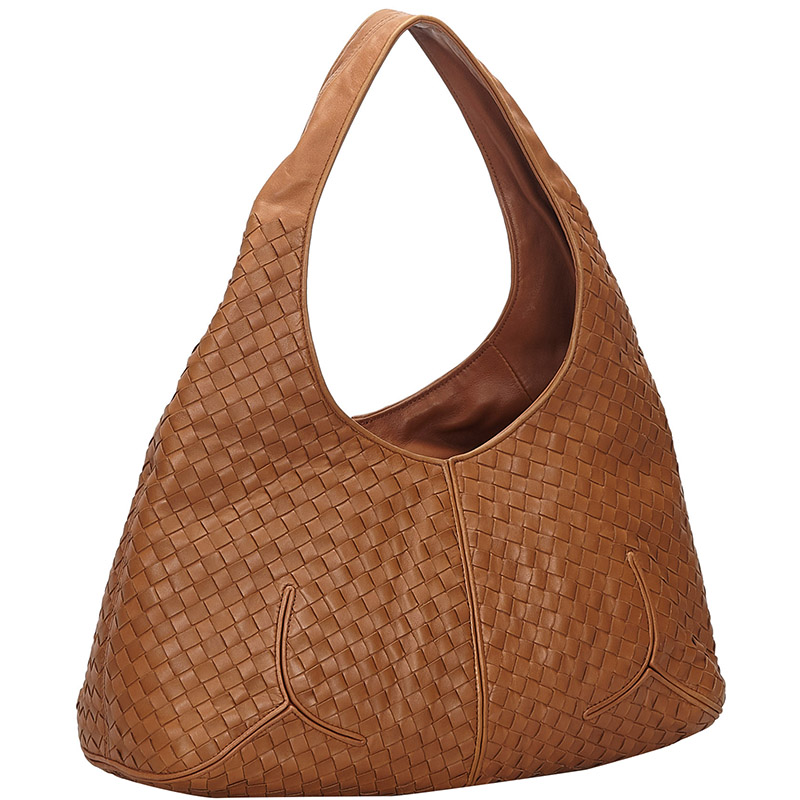 

Bottega Veneta Brown Intrecciato Leather Hobo Bag