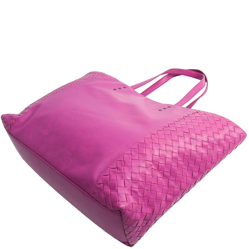 

Bottega Veneta Light Purple Intrecciato Leather Tote