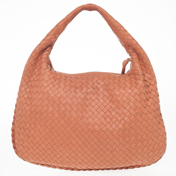 Pre Owned Bottega Veneta Pink Intrecciato Hobo