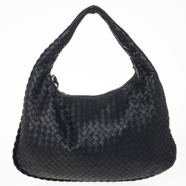 Pre Owned Bottega Veneta Black Intrecciato Hobo