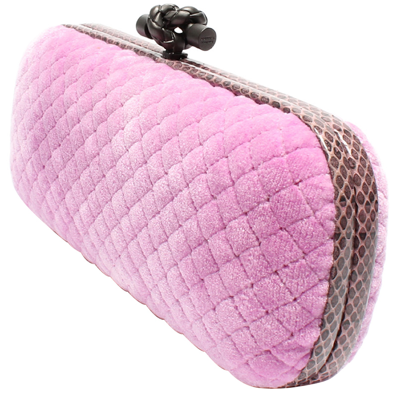 

Bottega Veneta Pink Velvet Clutch Bag