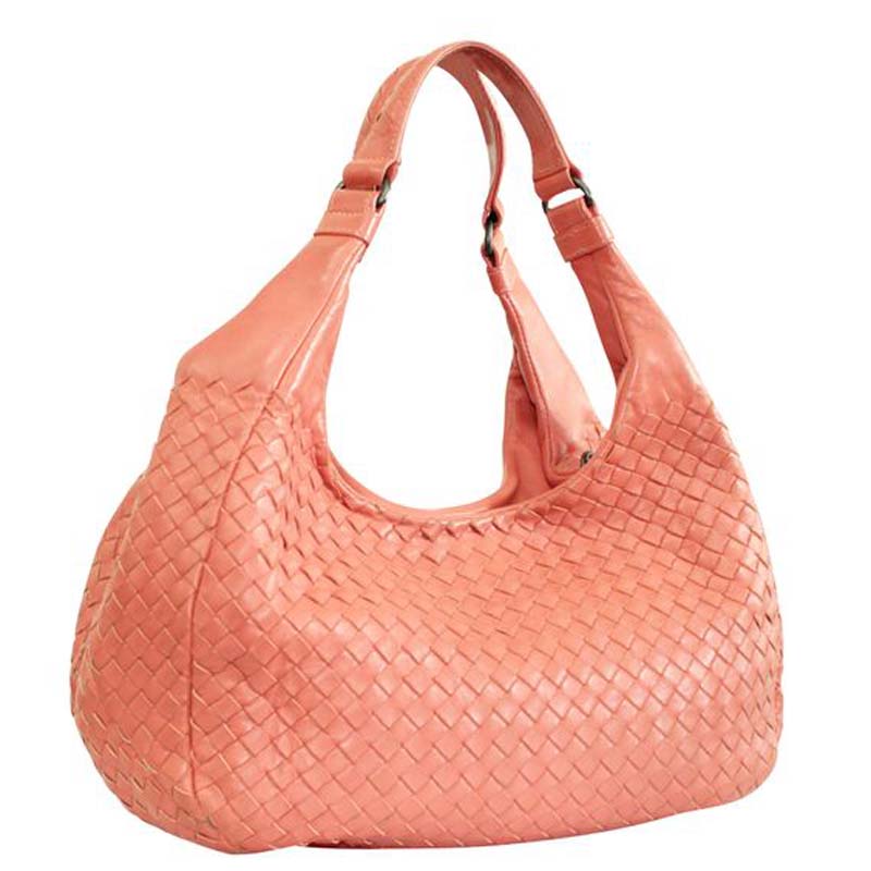 

Bottega Veneta Coral Intrecciato Leather Classic Hobo Bag, Orange