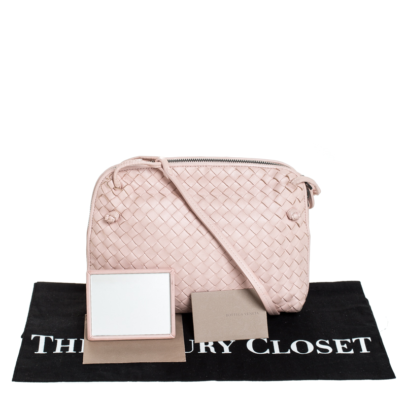 Bottega Veneta Intrecciato Nodini Crossbody - Pink Crossbody Bags, Handbags  - BOT203028
