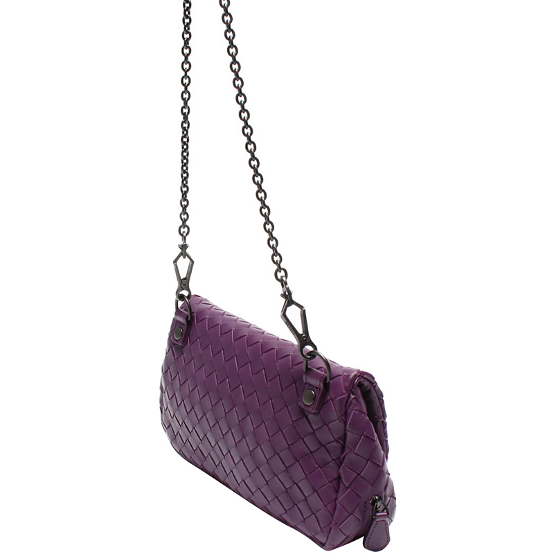

Bottega Veneta Purple Intrecciato Leather Chain Shoulder Bag