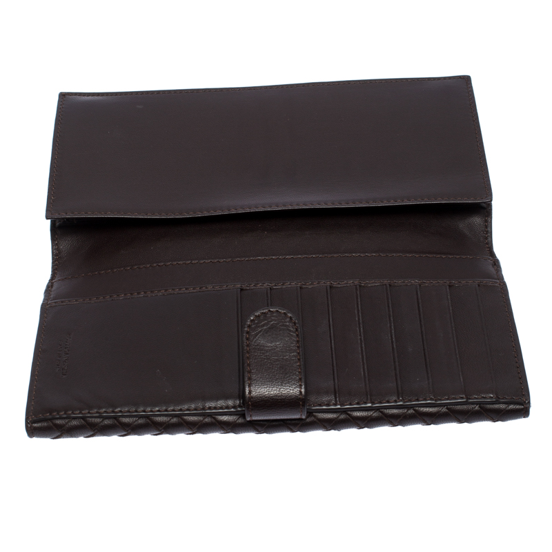 

Bottega Veneta Brown Intrecciato Leather Continental Wallet