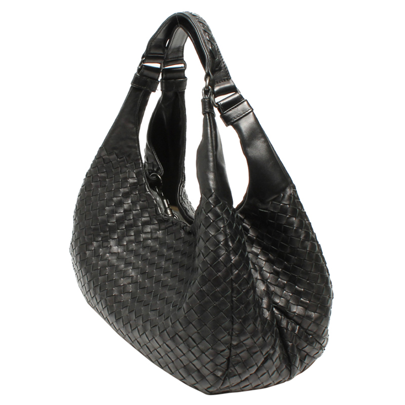 

Bottega Veneta Black Intrecciato Leather Campana Shoulder Bag