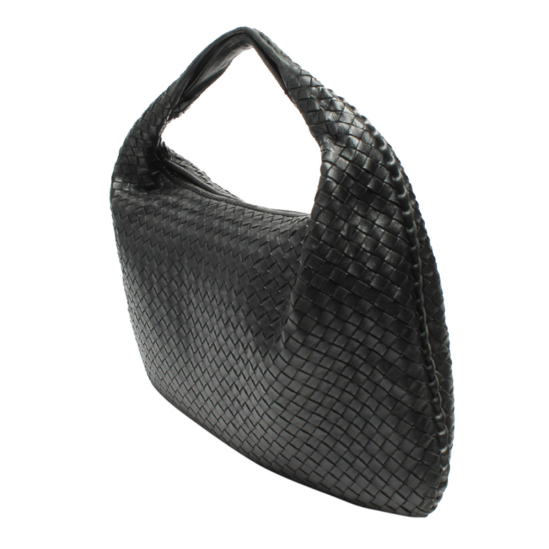 

Bottega Veneta Black Intrecciato Leather Hobo Bag