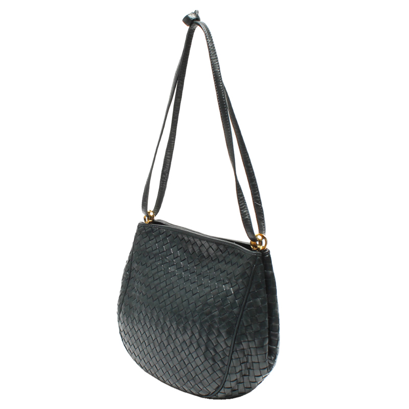 

Bottega Veneta Black Intrecciato Leather Shoulder Bag