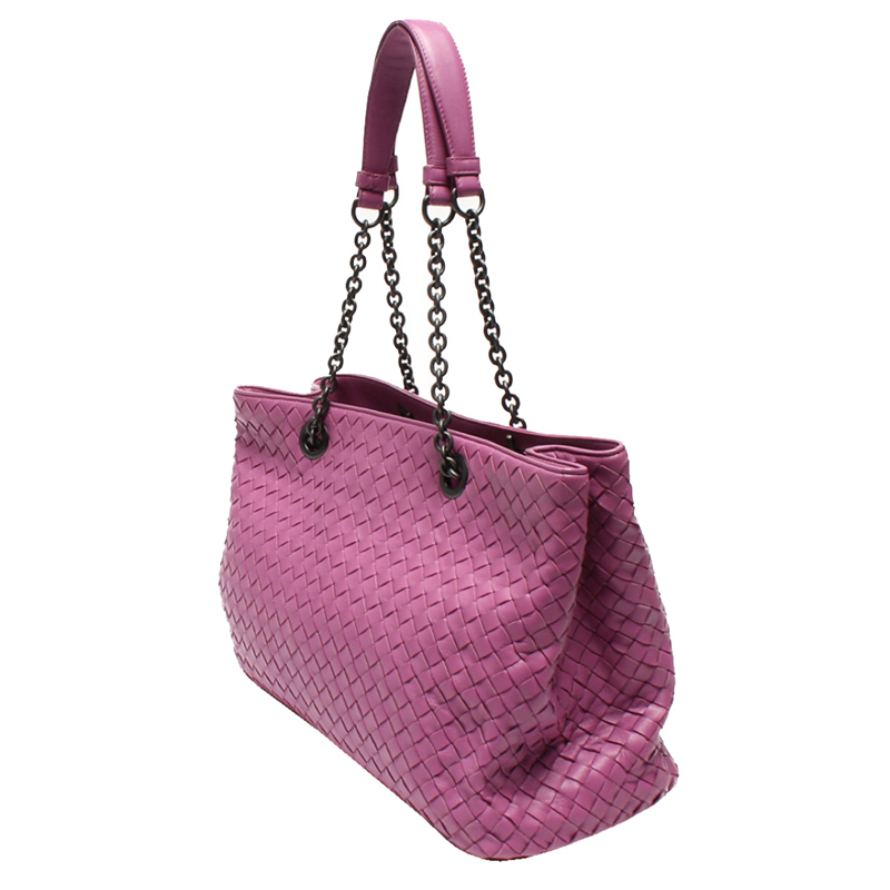 

Bottega Veneta Purple Intrecciato Leather Tote Bag