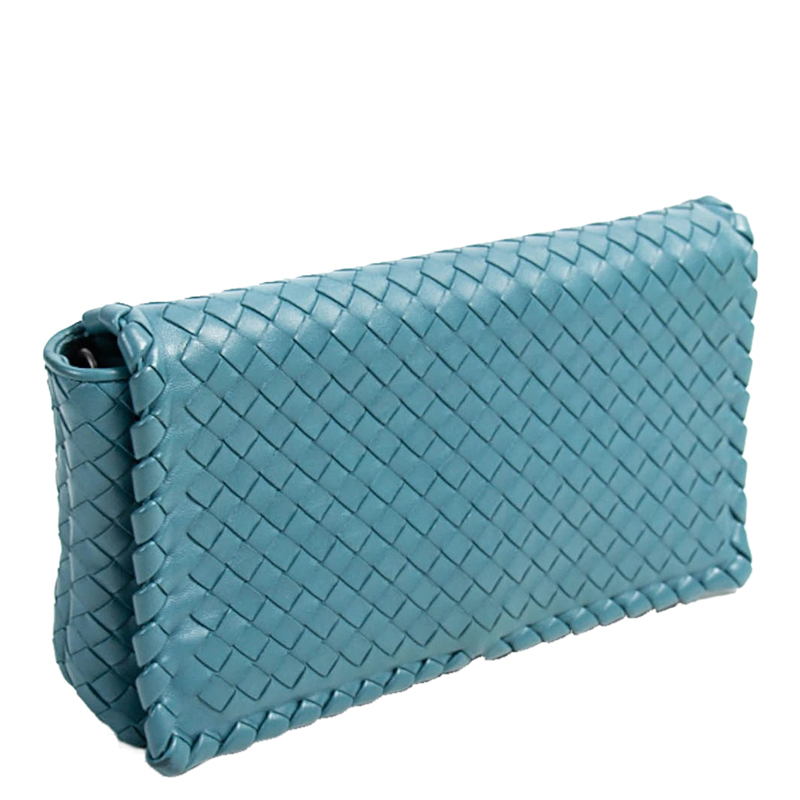 

Bottega Veneta Blue Intrecciato Leather Crossbody Bag