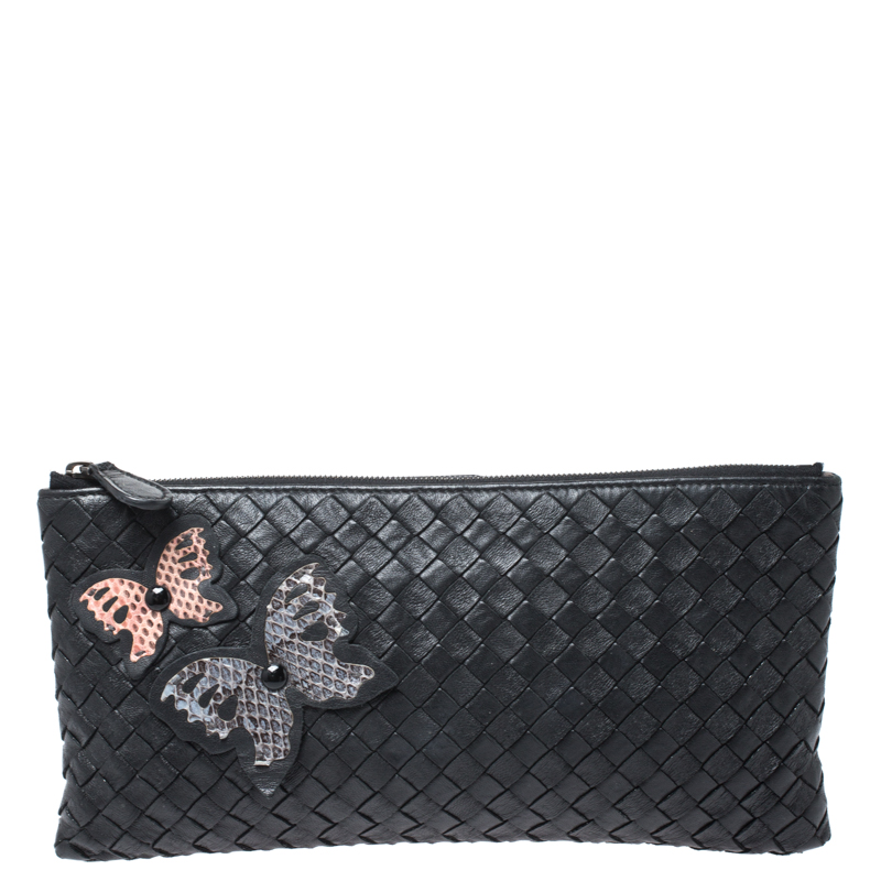 bottega veneta black clutch