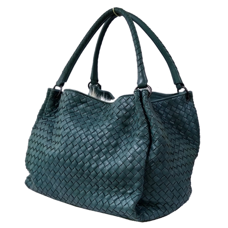 

Bottega Veneta Green Intrecciato Nappa Leather Parachute Bag