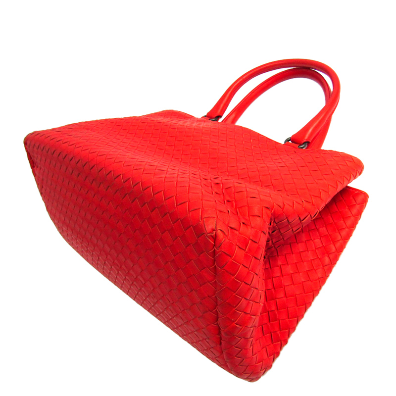 

Bottega Veneta Red Intrecciato Leather Tote