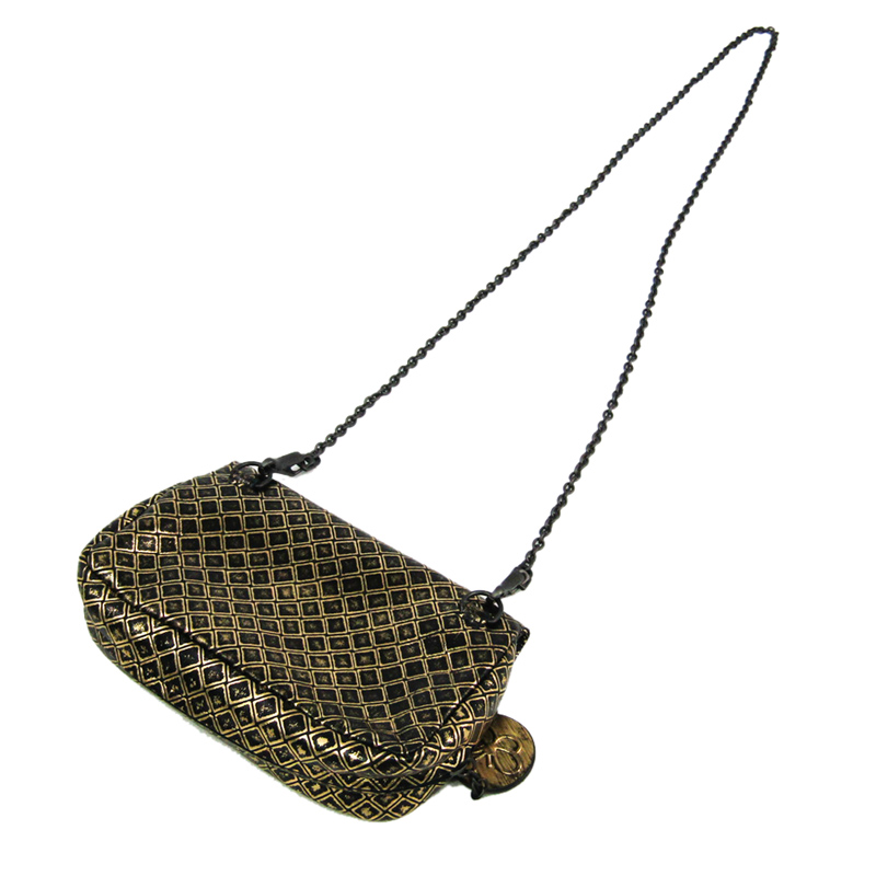 

Bottega Veneta Brown/Gold Intrecciomirage Leather Chain Shoulder Bag