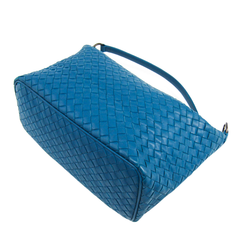 

Bottega Veneta Blue Intrecciato Leather Krim Shoulder Bag