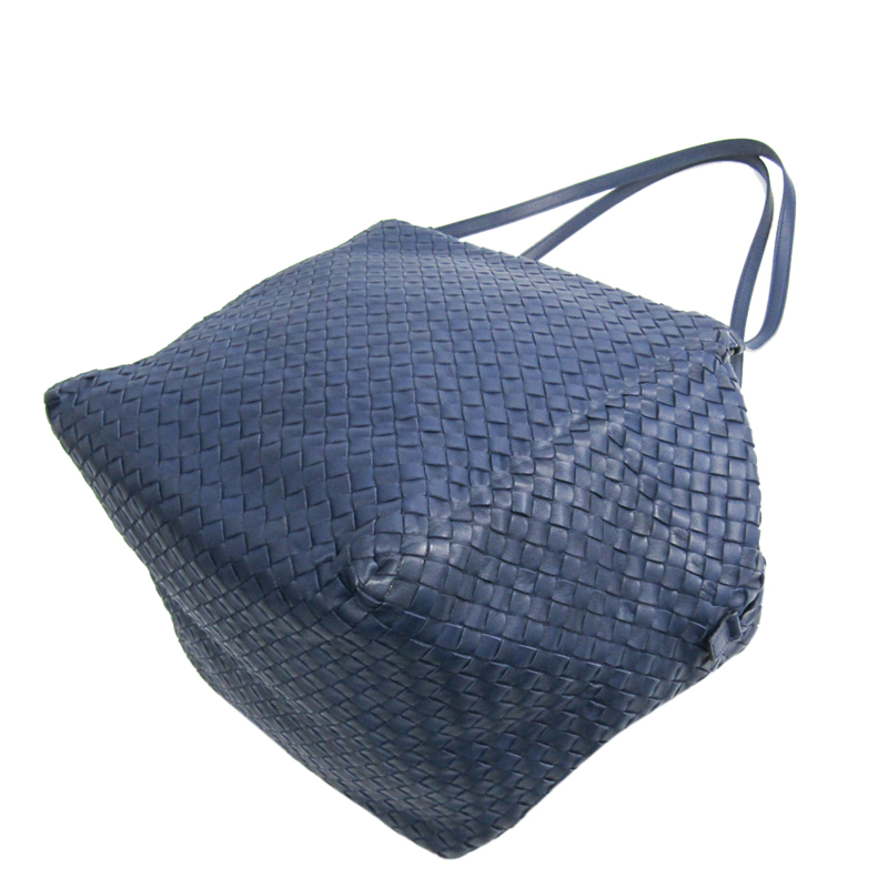 

Bottega Veneta Blue Intrecciato Leather Shoulder Bag