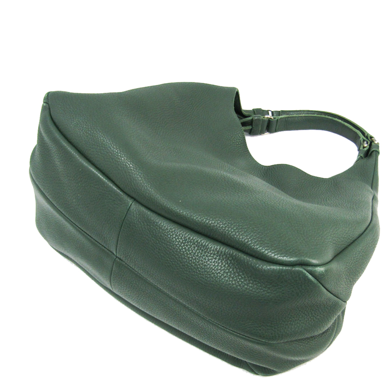 

Bottega Veneta Green Leather Catalano  Campana Hobo Bag