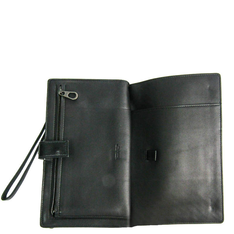 

Bottega Veneta Black Intrecciato Leather Clutch Bag