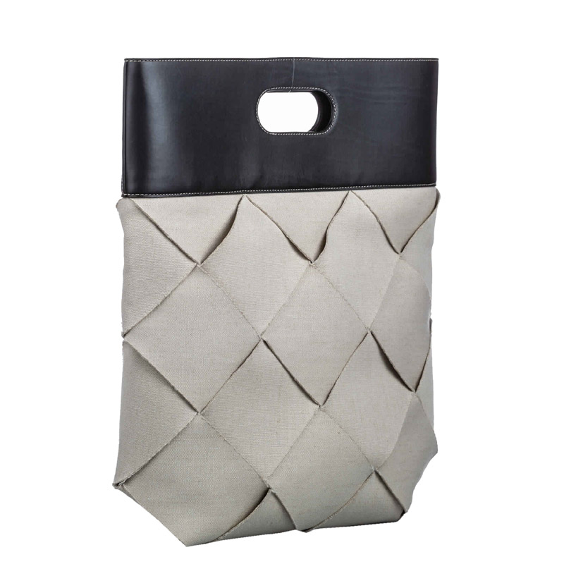 

Bottega Veneta Brown/Black Linen Slip Tote, Beige