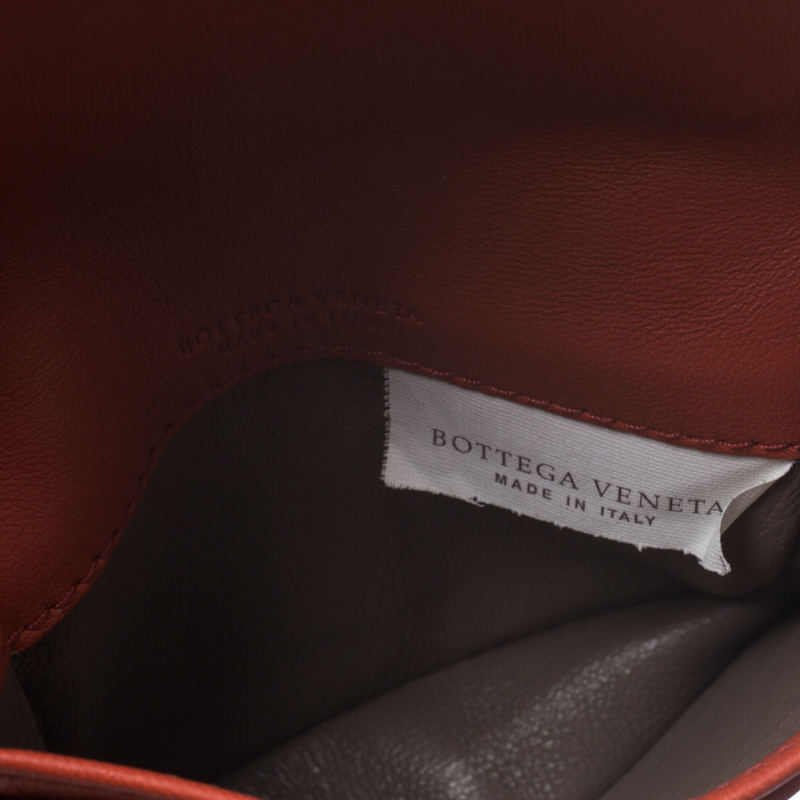 

Bottega Veneta Orange Intrecciato Leather Business Card Case