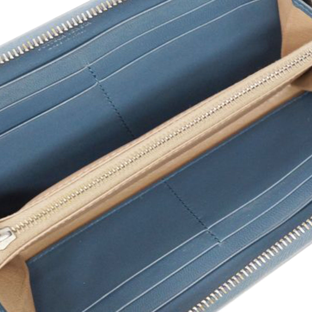 

Bottega Veneta Blue Intrecciato Leather Long Wallet