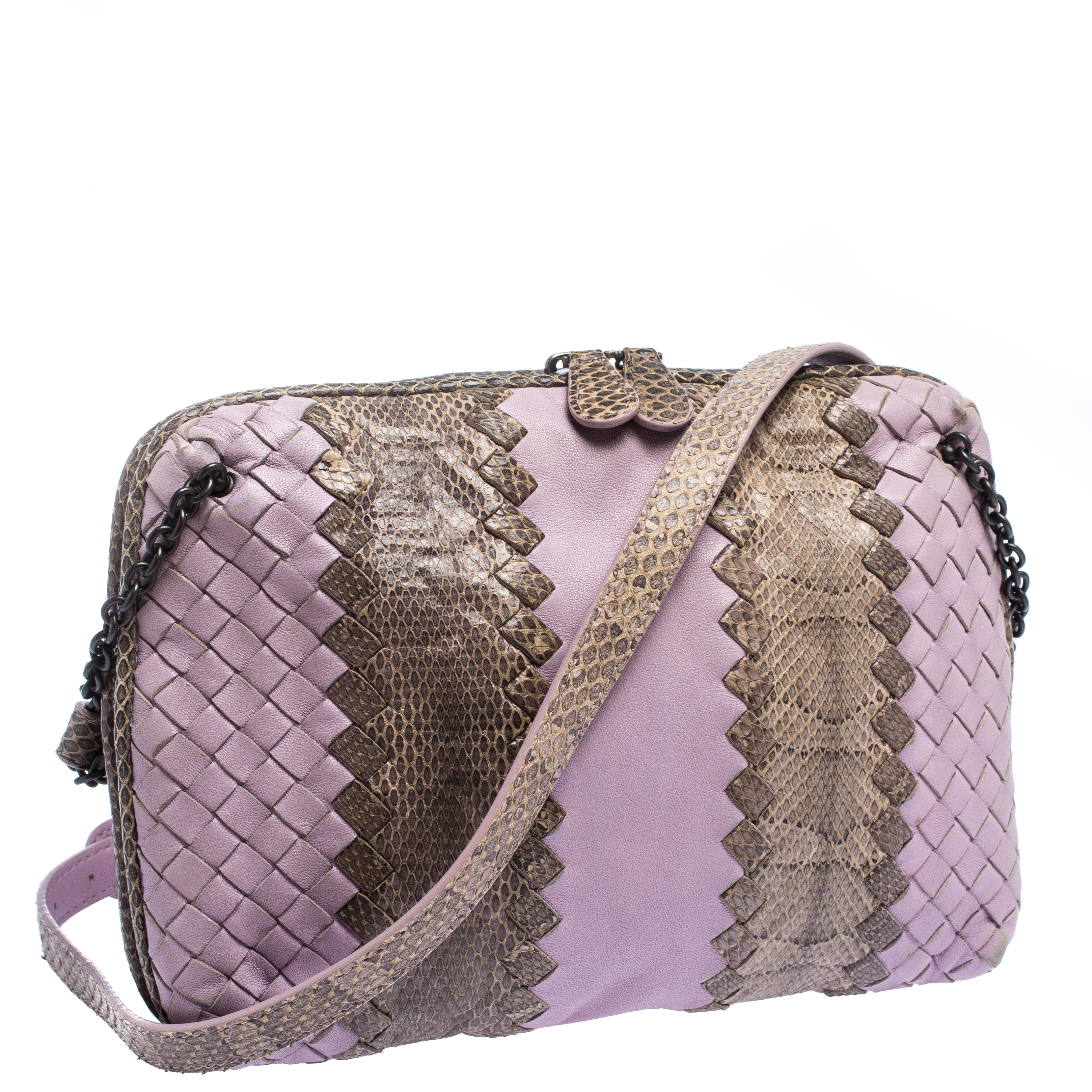 BOTTEGA VENETA Intrecciato Nappa Small Snake Skin Bag