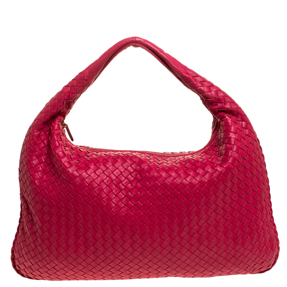 Bottega Veneta Red Intrecciato Nappa Leather Veneta Hobo Bottega Veneta ...