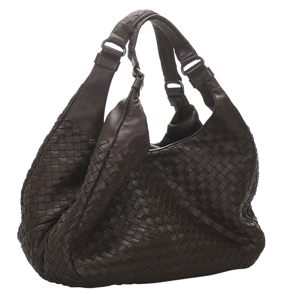 

Bottega Veneta Brown/Dark Brown Intrecciato Leather Campana Hobo Bag