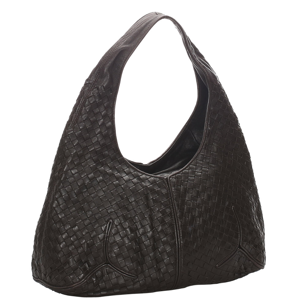 

Bottega Veneta Black Intrecciato Leather Hobo Bag