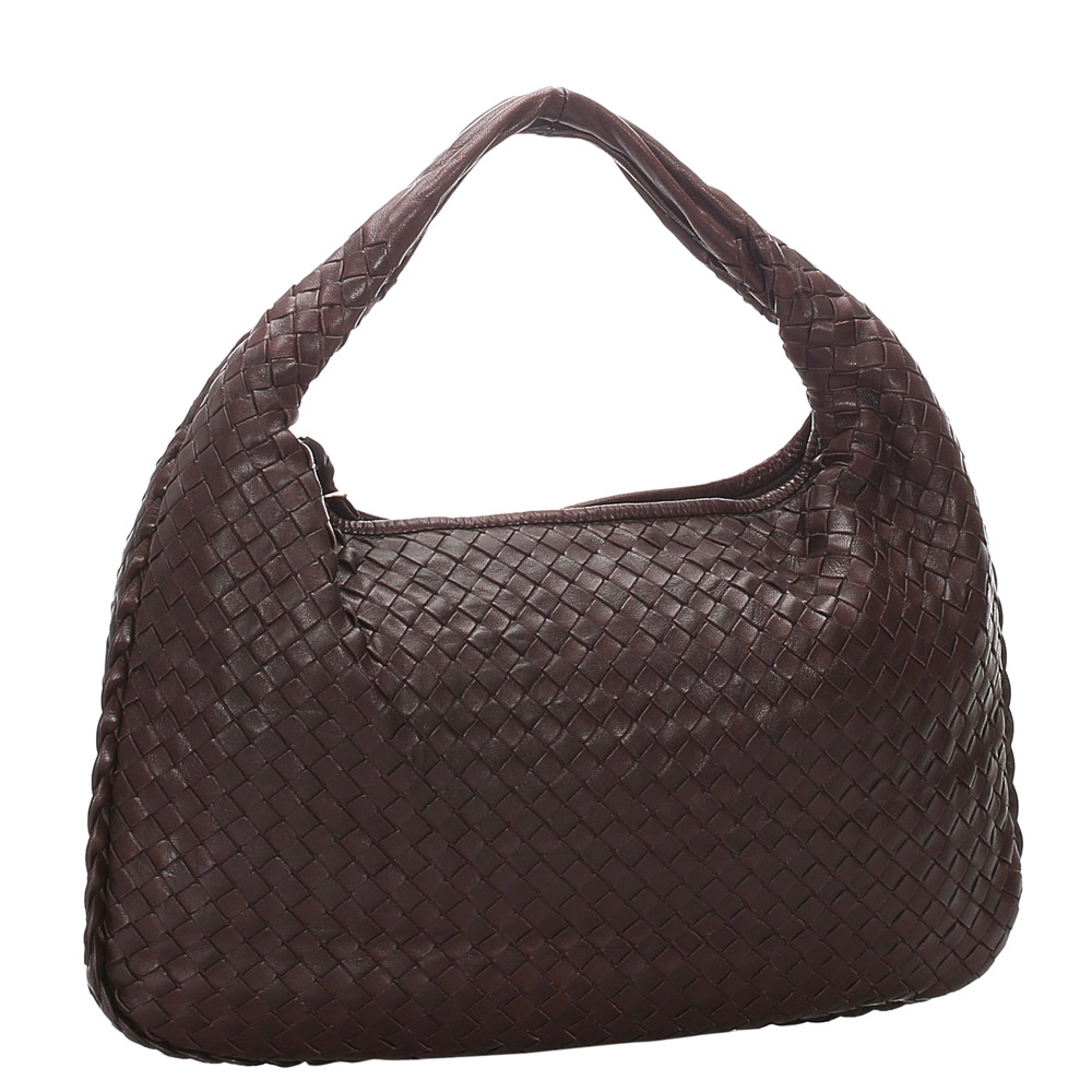 

Bottega Veneta Brown/Dark Brown Intrecciato Leather Hobo Bag