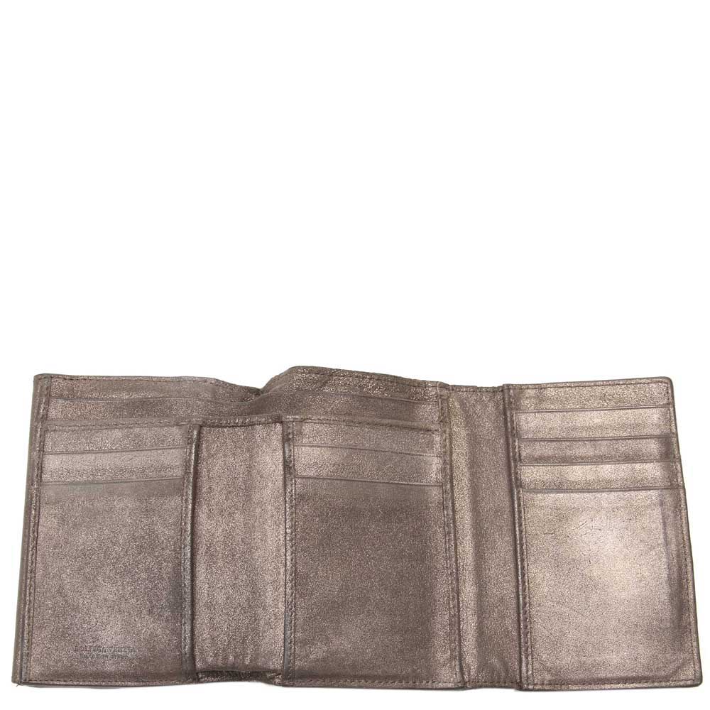 

Bottega Veneta Brown Intrecciato Leather Calfskin Tri-Fold Wallet