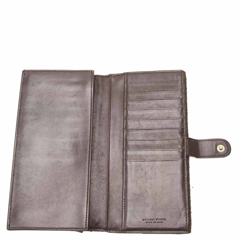

Bottega Veneta Black Intrecciato Leather Calfskin Long Wallet