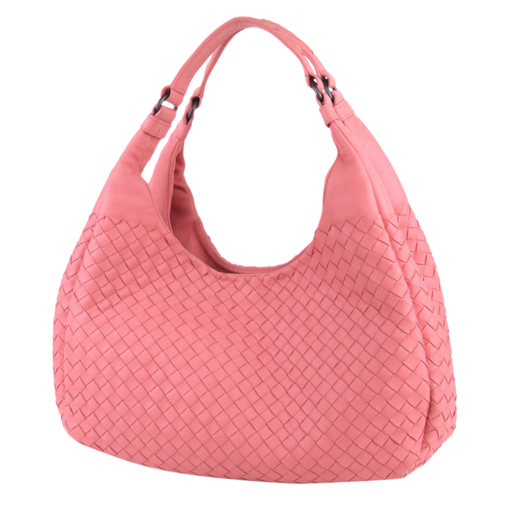 

Bottega Veneta Pink Intrecciato Leather Campana Hobo Bag
