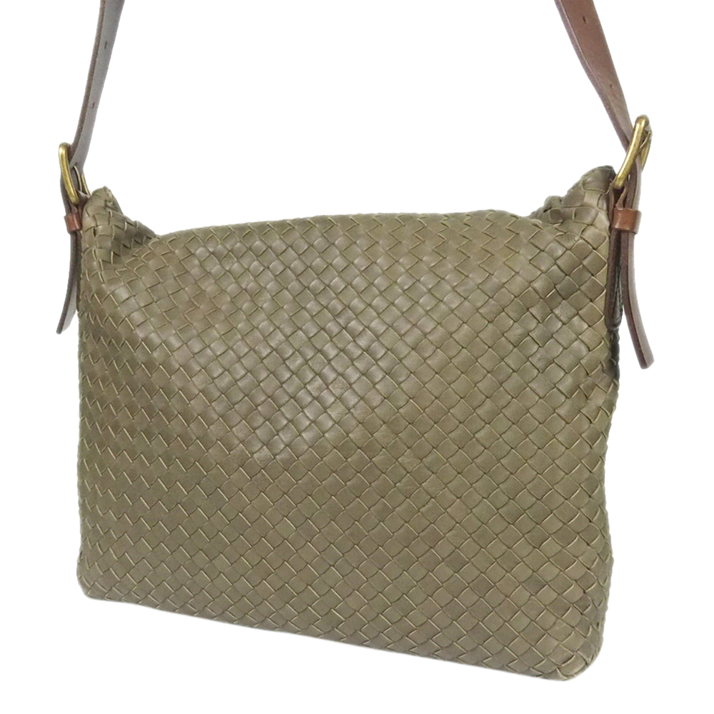 

Bottega Veneta Gray Intrecciato Leather Crossbody Bag, Grey