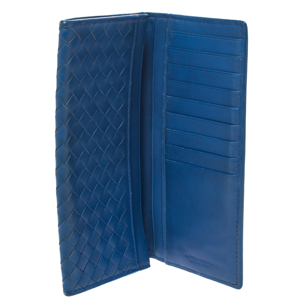 

Bottega Veneta Blue Intrecciato Leather Continental Wallet