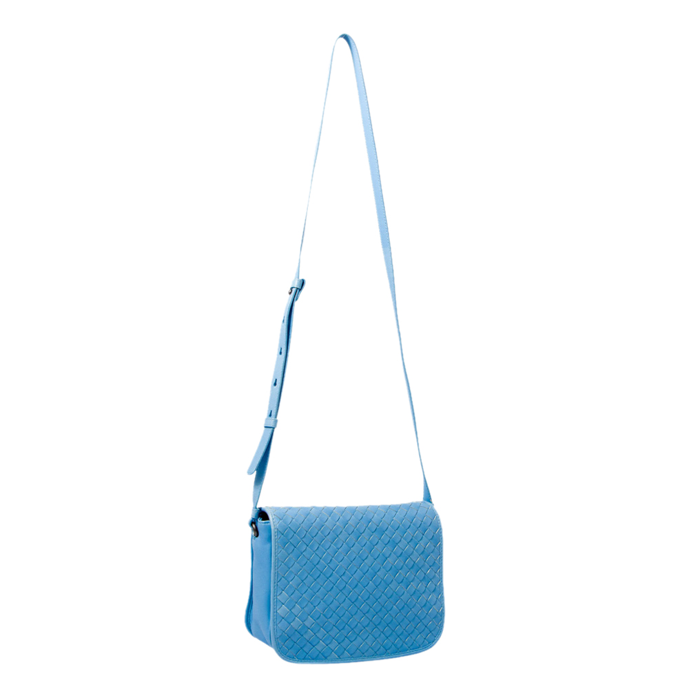 

Bottega Veneta Blue Intrecciato Leather Crossbody Bag