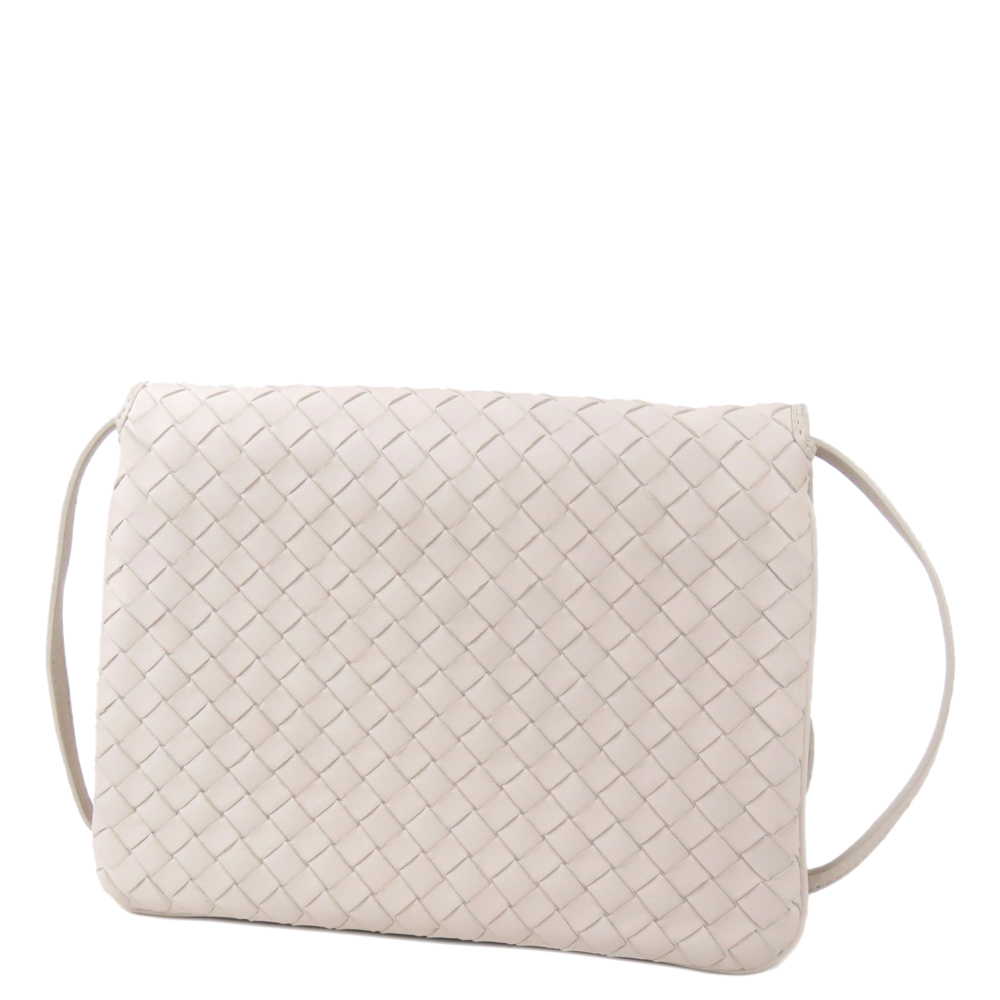 

Bottega Veneta White Intrecciato Leather Crossbody Bag