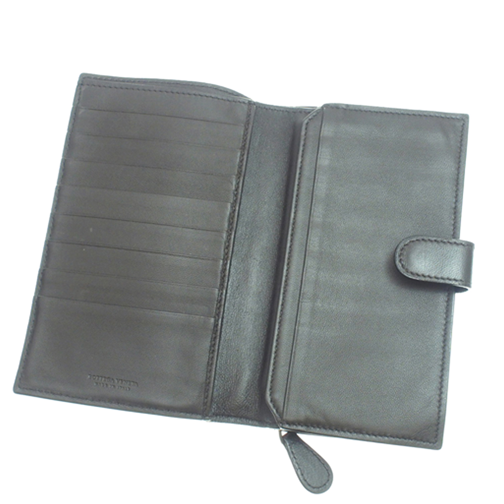 

Bottega Veneta Back Intrecciato Leather Long Wallet, Black