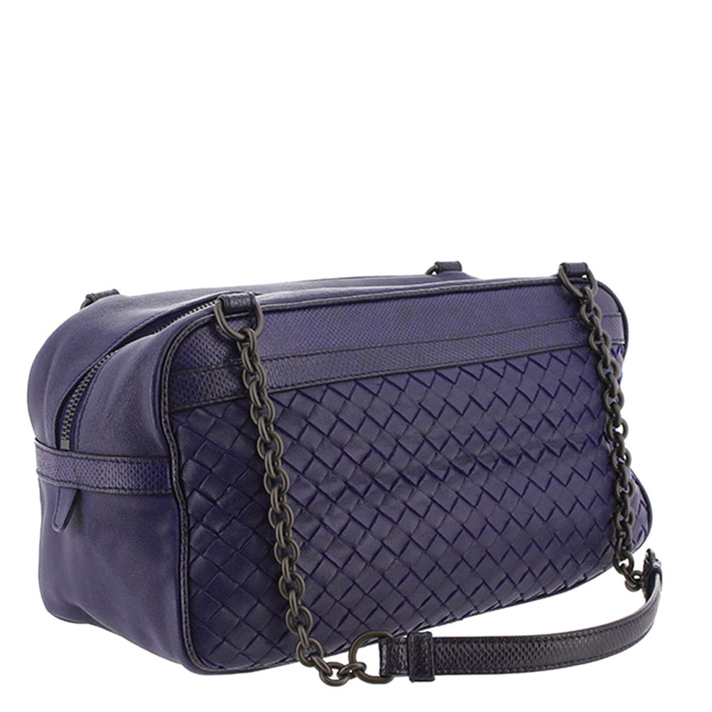 

Bottega Veneta Purple Intrecciato Leather Chain Shoulder Bag