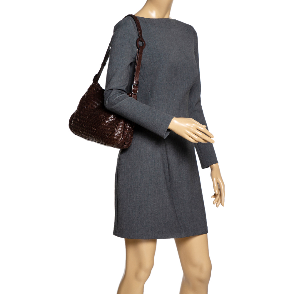 

Bottega Veneta Brown Intrecciato Leather Shoulder Bag