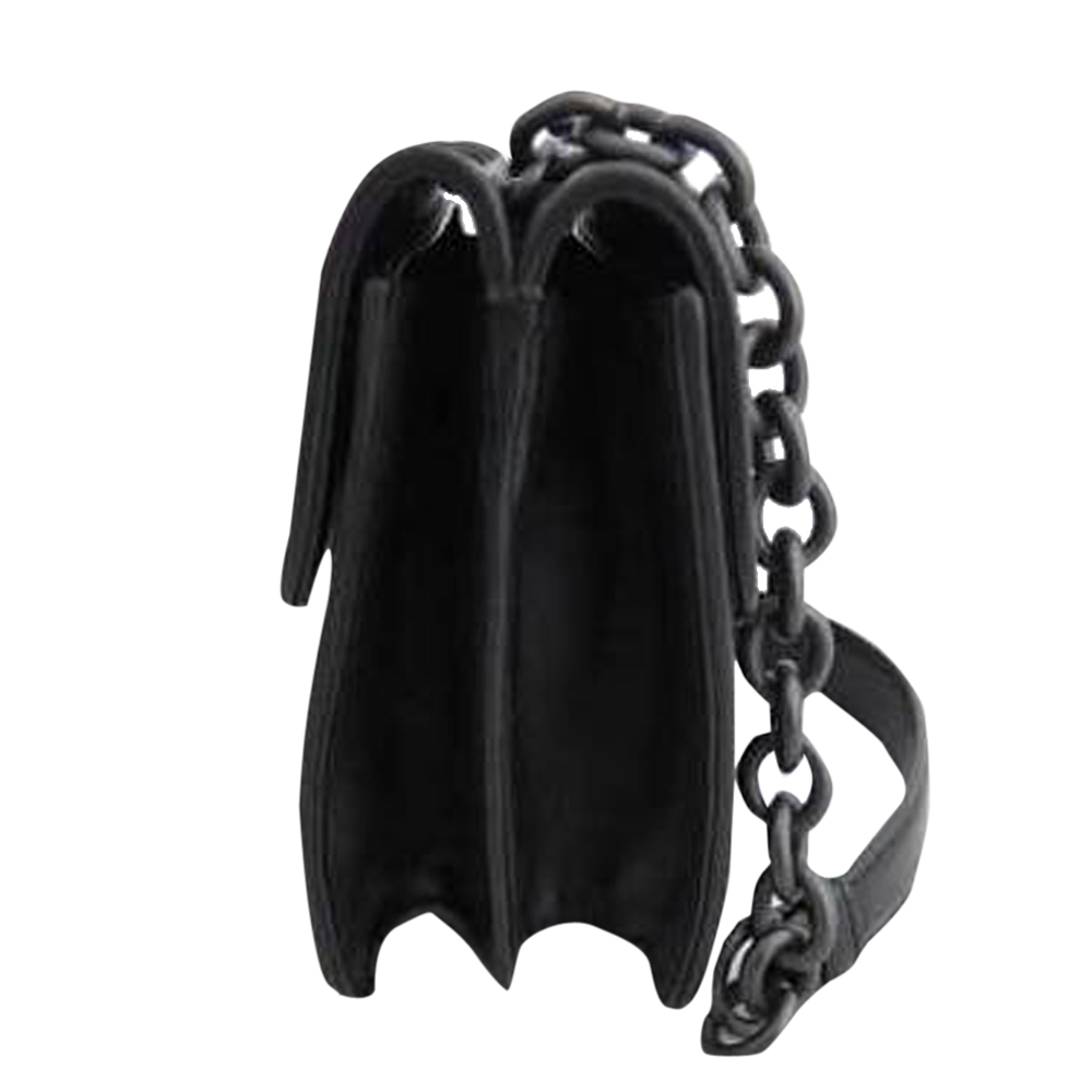 

Bottega Veneta Black Intrecciato Leather Chain Shoulder Bag