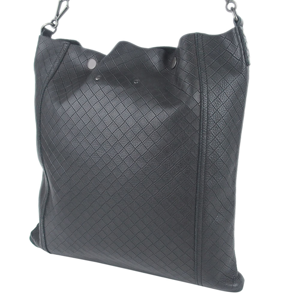 

Bottega Veneta Black Intrecciomirage Leather Crossbody Bag