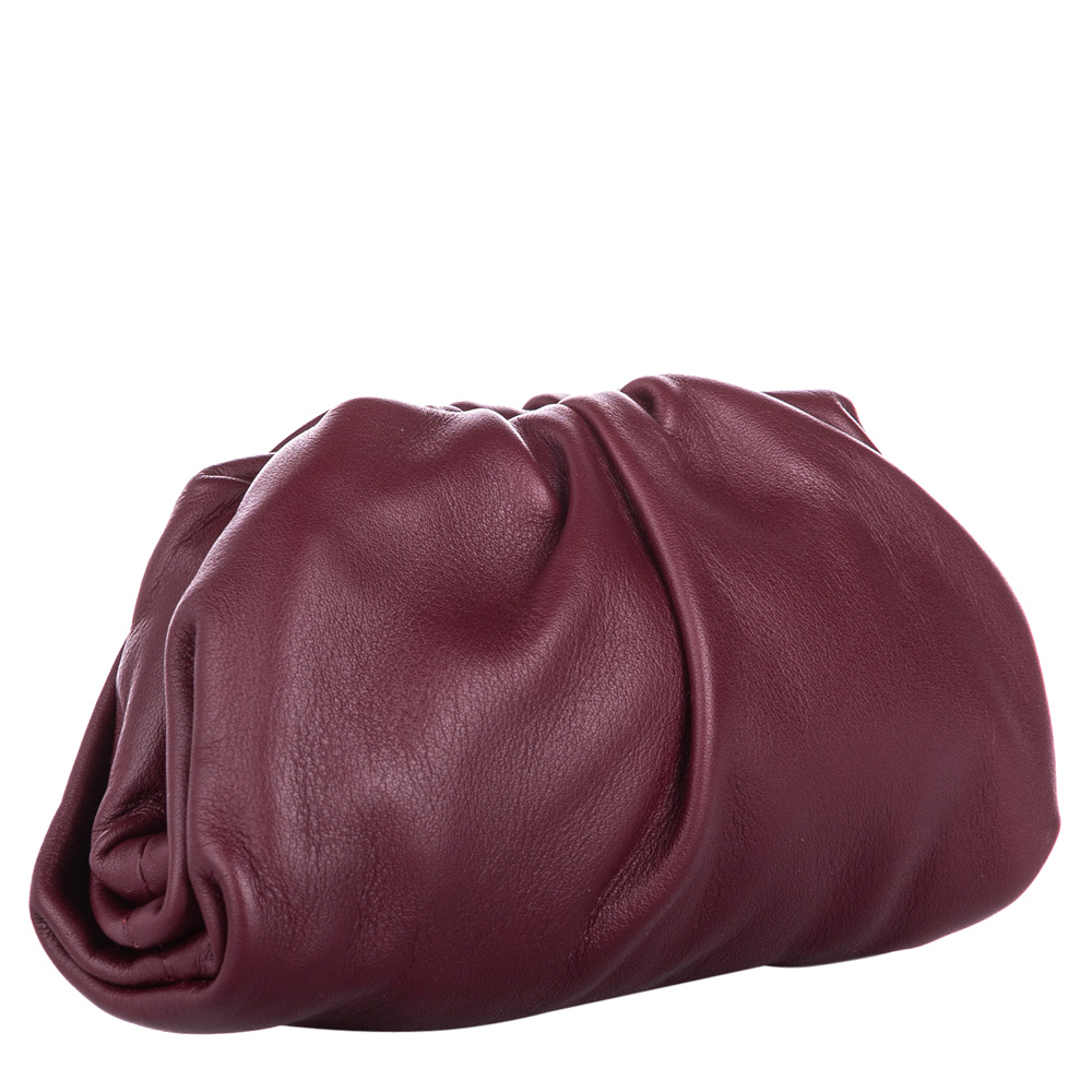 

Bottega Veneta Red/Bordeaux Leather Mini Pouch Bag