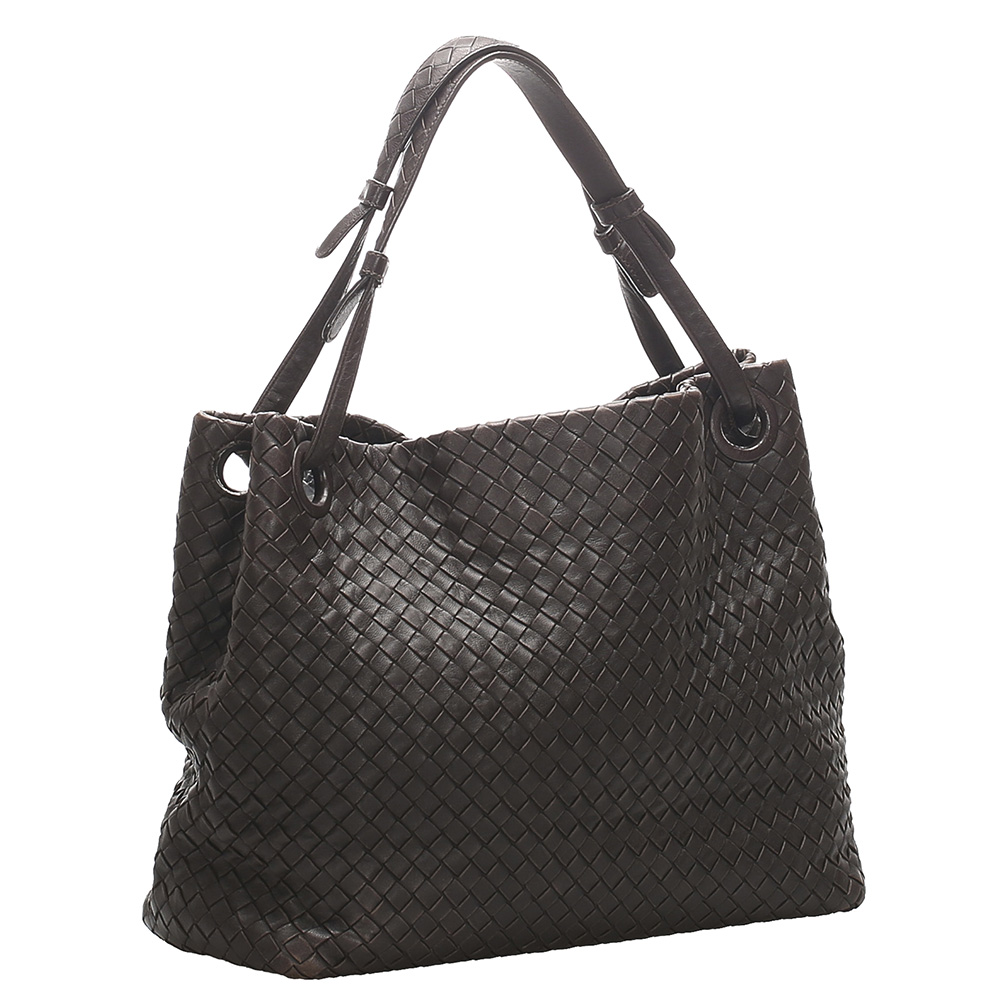 

Bottega Veneta Black Leather Intrecciato Tote Bag