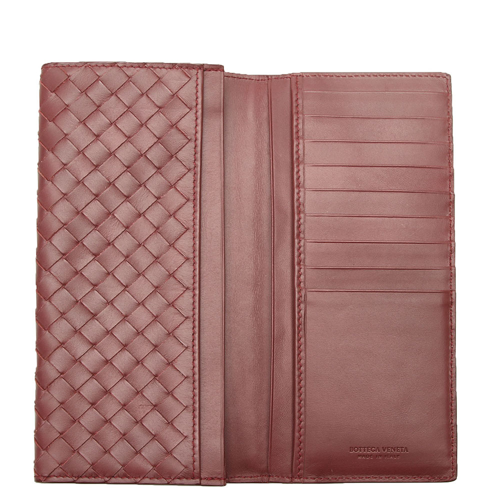 

Bottega Veneta Red Intrecciato Leather Continental Wallet