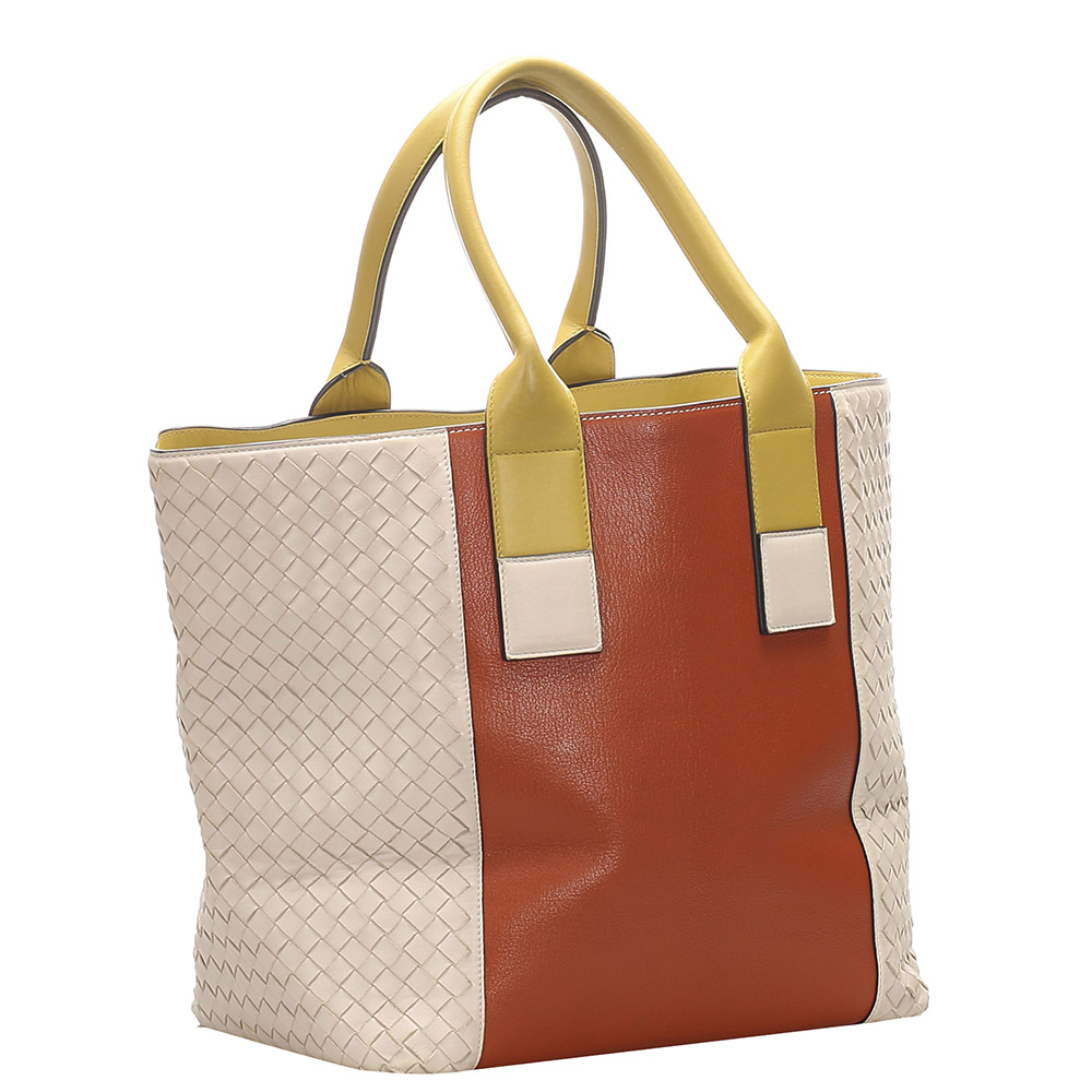 

Bottega Veneta Bicolor Leather Intrecciato Tote Bag, Multicolor